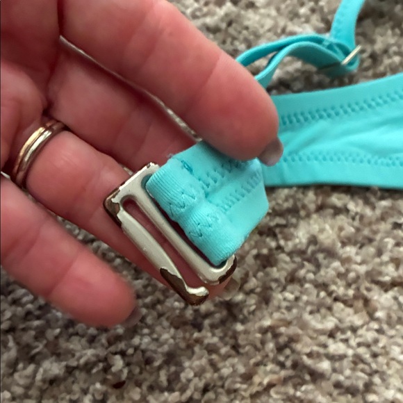 Lands' End Aqua and Striped Bikini Set - Picture 3 of 7